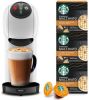 Nescafé Dolce Gusto Koffiecapsulemachine KP2401 Genio S, compacte koffiecapsulemachine, met boost technologie en temperatuurkeuze, automatische uitschakeling, xl functie, 0, 8 liter waterreservoir, inclusief 3 sets met cups starbucks karamel macchiato ter waarde van online kopen